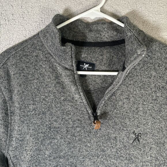 Marc Ecko Quarter Zip Sweater Men’s Size Medium Heather Gray Pullover - Picture 5 of 12